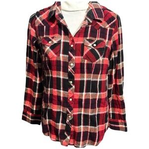 Cumberland Outfitters real plaid pearl snaps shirt Size M (1G - 0008)